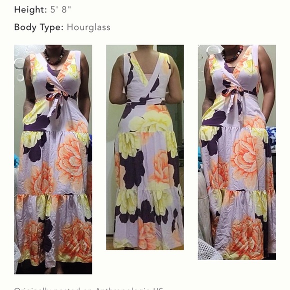 Anthropologie NWT Maeve Floral Wrap Maxi Dress Size 22W. - Picture 12 of 14